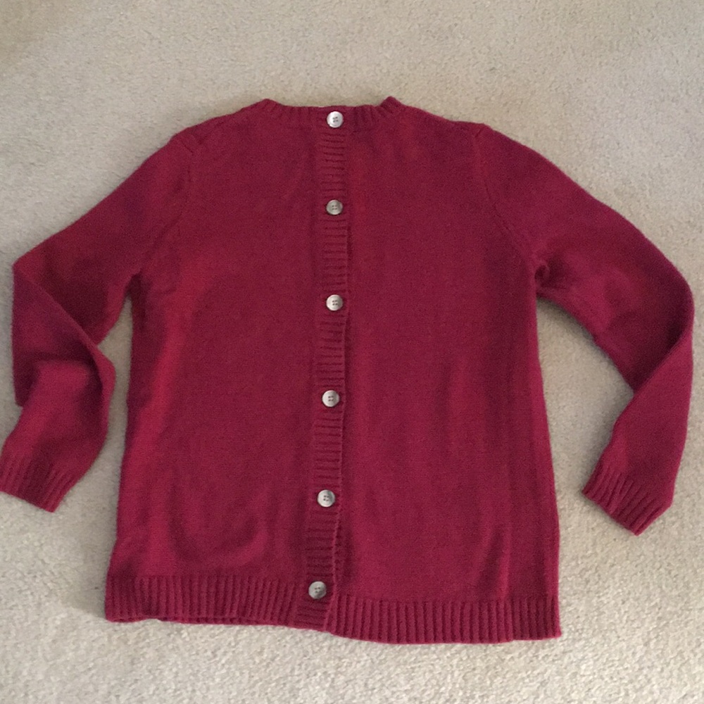 Cranberry, button back sweater from JJill - Picture 3 of 4